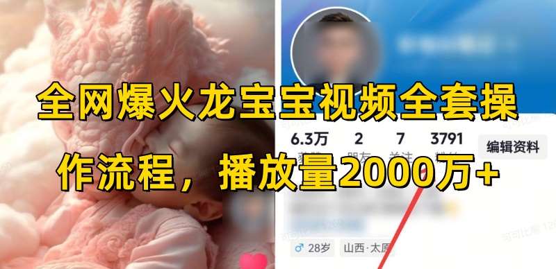 全网爆火龙宝宝视频全套操作流程，播放量2000万+-三石资源库