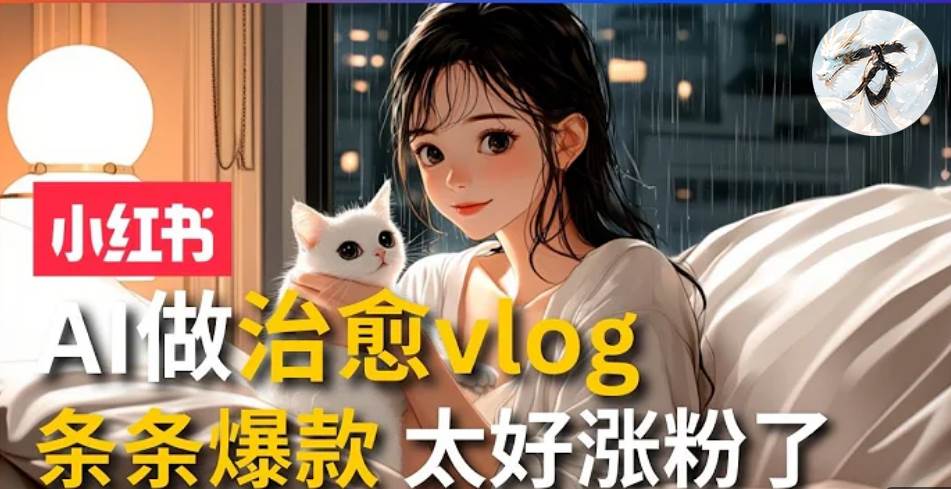 （13172期）AI治愈系vlog动画视频，小红书1个月轻松涨粉破万，商单报价1500+日入2000+-三石资源库