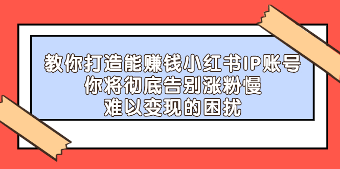 教你打造能赚钱小红书IP账号，了解透彻小红书的真正玩法-三石资源库