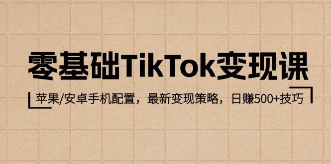 （12723期）零基础TikTok变现课：苹果/安卓手机配置，最新变现策略，日赚500+技巧-三石资源库
