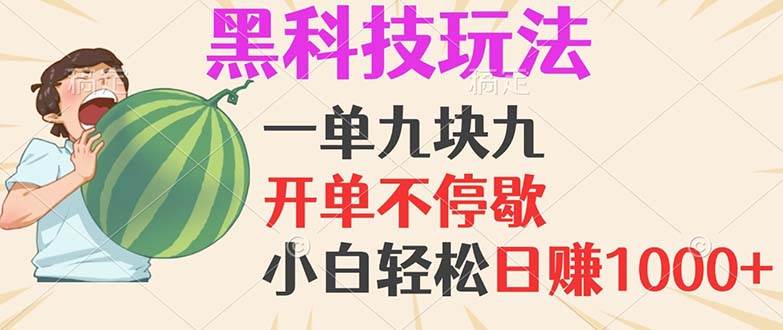 （13046期）黑科技玩法，一单利润9.9，一天轻松100单，日赚1000＋的项目，小白看完…-三石资源库