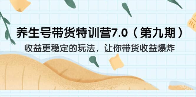 养生号带货特训营7.0（第九期）收益更稳定的玩法 让你带货收益爆炸（11节）-三石资源库