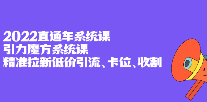 2022直通车系统课+引力魔方系统课，精准拉新低价引流、卡位、收割-三石资源库