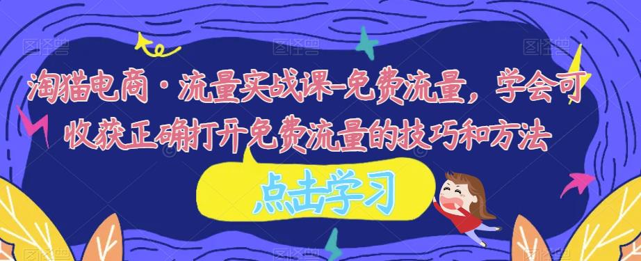 淘猫电商·流量实战课-免费流量，学会可收获正确打开免费流量的技巧和方法-三石淘金网