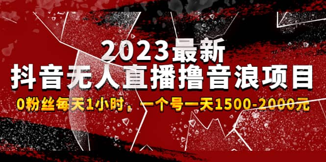 2023最新抖音无人直播撸音浪项目，0粉丝每天1小时，一个号一天1500-2000元-三石资源库