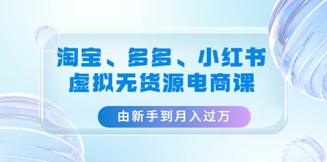 淘宝、多多、小红书-虚拟无货源电商课（3套课程）-三石资源库