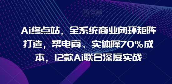 Ai终点站，全系统商业闭环矩阵打造，帮电商、实体降70%成本，12款Ai联合深度实战-三石资源库