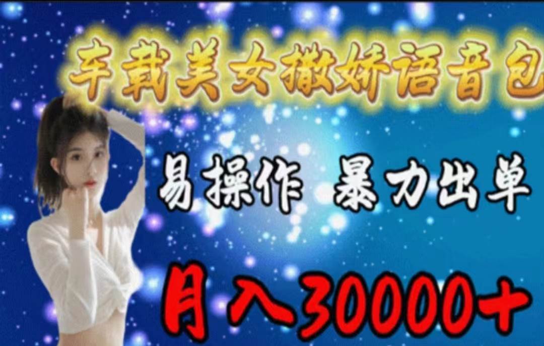 （11249期）车载美女撒娇语音包，执行就出单，月入3000＋，小白看完课程就能马上实操-三石资源库