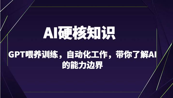 AI硬核知识-GPT喂养训练，自动化工作，带你了解AI的能力边界（10节课）-三石资源库
