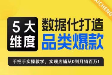 玺承·5大维度，数据化打造电商品类爆款特训营，一套高效运营爆款方法论-三石淘金网