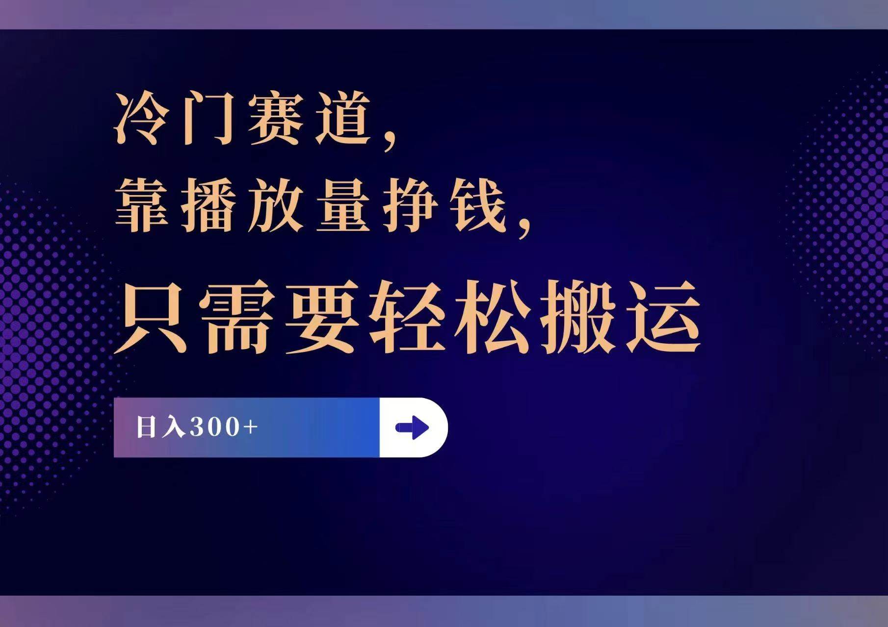 （11965期）冷门赛道，靠播放量挣钱，只需要轻松搬运，日赚300+-三石资源库