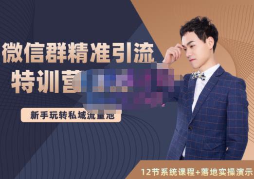陆明明·微信群精准引流特训营3.0，借助微信群进行引流操作，打造私域流量池-三石淘金网