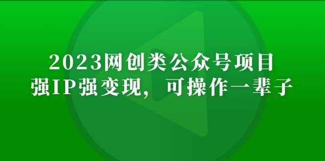 2023网创类公众号项目，强IP强变现，可操作一辈子-三石资源库