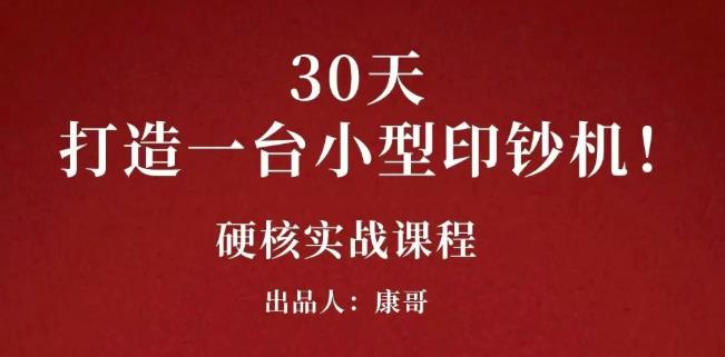 康哥30天打造一台小型印钞机：躺赚30万的项目完整复盘（视频教程）-三石淘金网