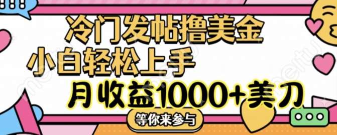 冷门发帖撸美金项目，月收益1000+美金，简单无脑，干就完了【揭秘】-三石资源库