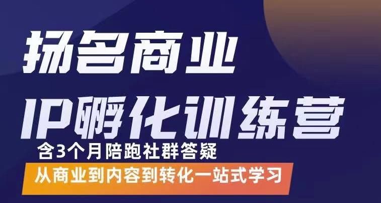 杨名商业IP孵化训练营，从商业到内容到转化一站式学 价值5980元-三石资源库
