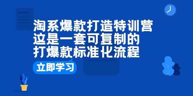 淘系爆款打造特训营：这是一套可复制的打爆款标准化流程-三石资源库
