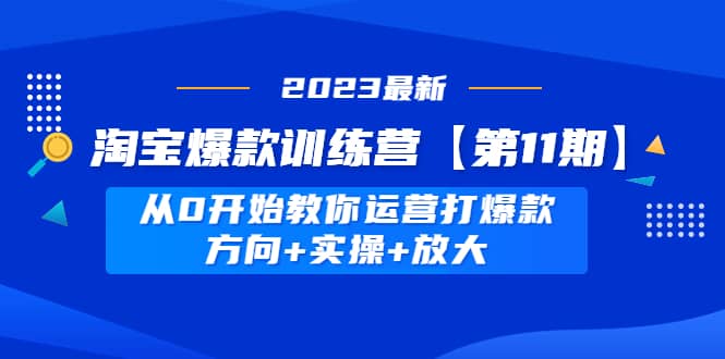 淘宝爆款训练营【第11期】 从0开始教你运营打爆款，方向+实操+放大-三石资源库