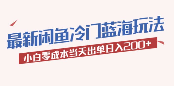 2023最新闲鱼冷门蓝海玩法，小白零成本当天出单日入200+-三石资源库
