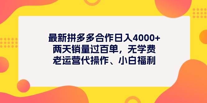 （11410期）最新拼多多项目日入4000+两天销量过百单，无学费、老运营代操作、小白福利-三石资源库