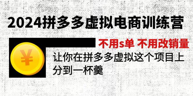 （11526期）2024拼多多虚拟电商训练营 不用s单 不用改销量  在拼多多虚拟上分到一杯羹-三石资源库
