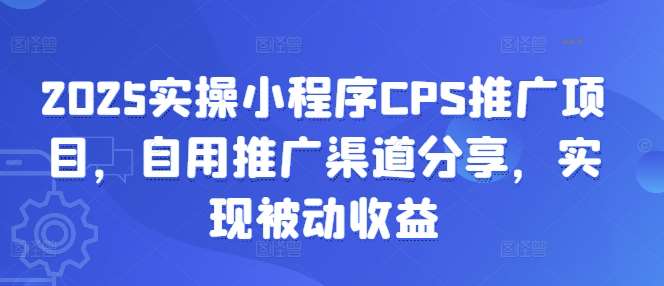 2025实操小程序CPS推广项目，自用推广渠道分享，实现被动收益-三石淘金网
