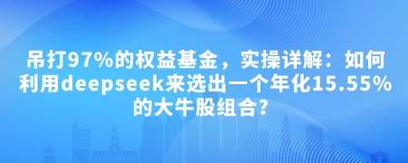 付费文章：吊打97%的权益基金，实操详解：如何利用deepseek来选出一个年化15.55%的大牛股组合?-三石资源库