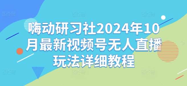 嗨动研习社2024年10月最新视频号无人直播玩法详细教程-三石淘金网