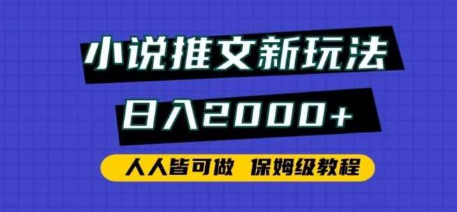 小说推文新玩法，日入2000+，人人皆可做，保姆级教程【揭秘】-三石资源库