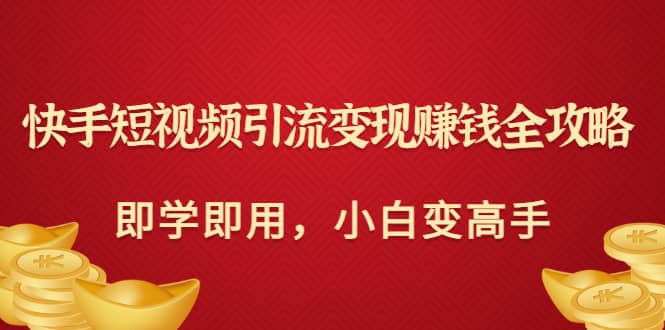 快手短视频引流变现赚钱全攻略：即学即用，小白变高手（价值980元）-三石淘金网