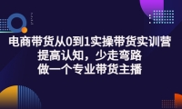 电商带货从0到1实操带货实训营:提高认知,少走弯路,做一个专业带货主播-三石资源库