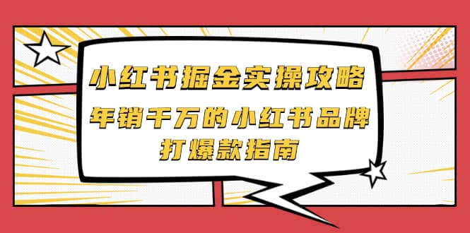 小红书掘金实操攻略，年销千万的小红书品牌打爆款指南-三石资源库