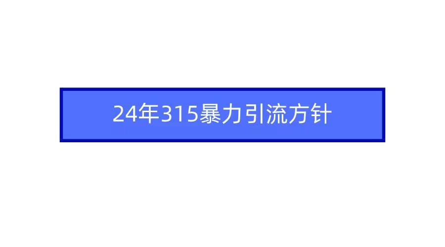 2024年自媒体爆款视频制作，快速涨粉暴力引流方针！-三石资源库
