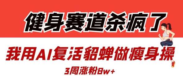 健身赛道杀疯了？我用AI复活貂蝉做瘦身操，3周涨粉8W-三石资源库