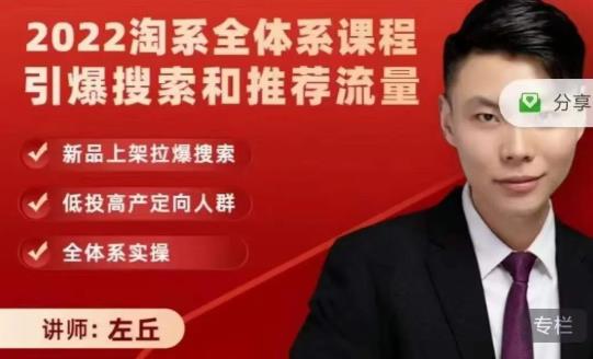 2022淘系全体系课程引爆搜索和推荐流量,新品上架拉爆搜索-三石资源库