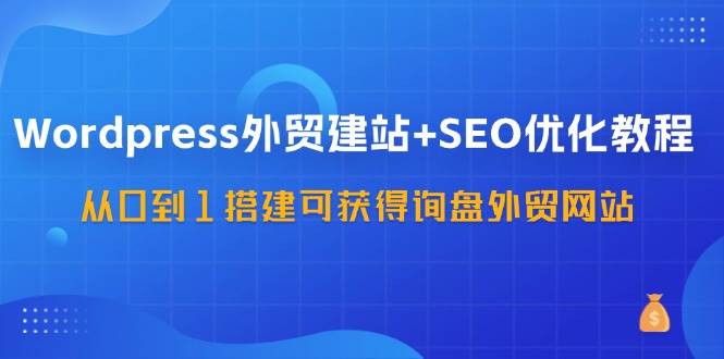 （11911期）WordPress-外贸建站+SEO优化教程：从0到1搭建可获得询盘外贸网站-57节课-三石资源库