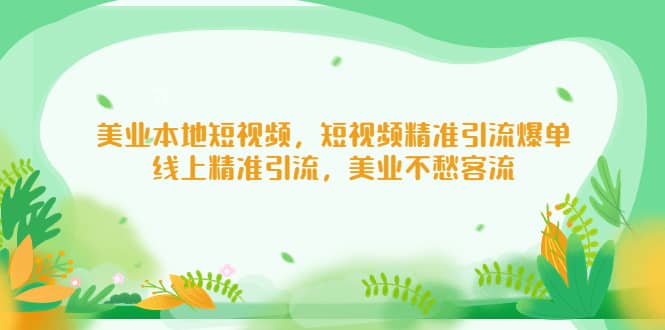 美业本地短视频，短视频精准引流爆单，线上精准引流，美业不愁客流-三石资源库