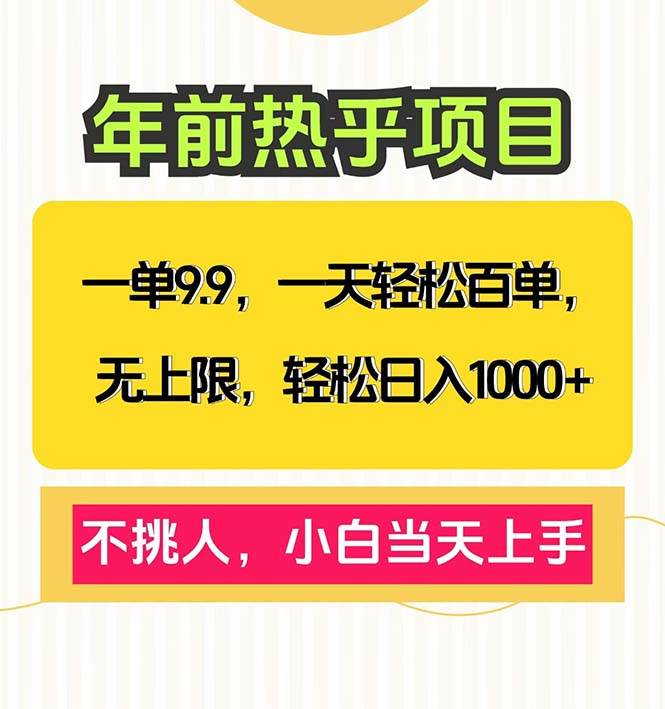 （13795期）一单9.9，一天百单无上限，不挑人，小白当天上手，轻松日入1000+-三石资源库