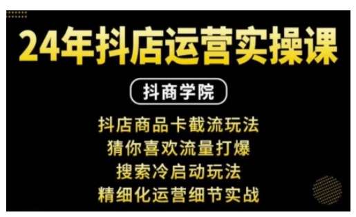 抖音小店运营实操课：抖店商品卡截流玩法，猜你喜欢流量打爆，搜索冷启动玩法，精细化运营细节实战-三石资源库