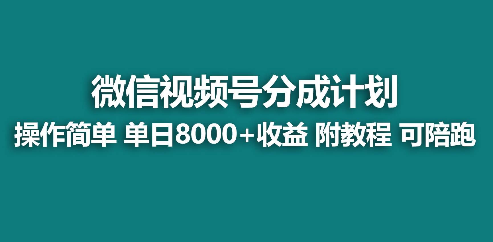 （9087期）【蓝海项目】视频号分成计划，快速开通收益，单天爆单8000+，送玩法教程-三石资源库
