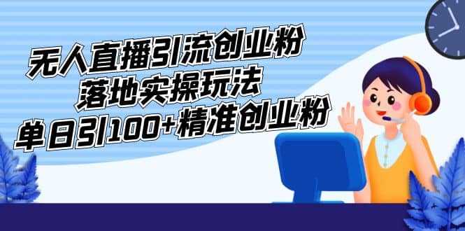 外面收费3980的无人直播引流创业粉落地实操玩法，单日引100+精准创业粉-三石资源库