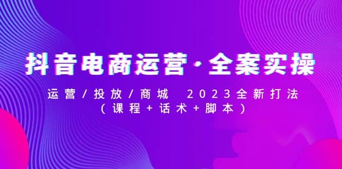 抖音电商运营·全案实操：运营/投放/商城 2023全新打法-三石资源库