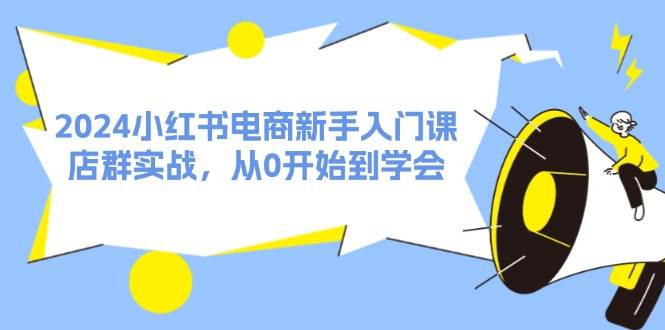 2024小红书电商新手入门课，店群实战，从0开始到学会（31节）-三石淘金网