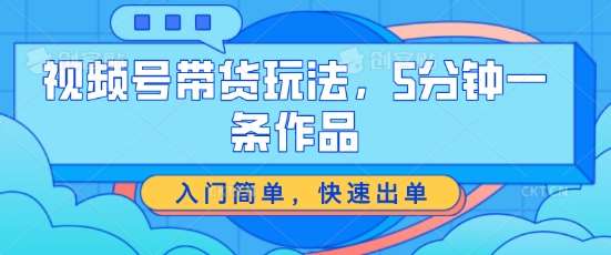 视频号带货玩法，5分钟一条作品，入门简单，快速出单【揭秘】-三石淘金网