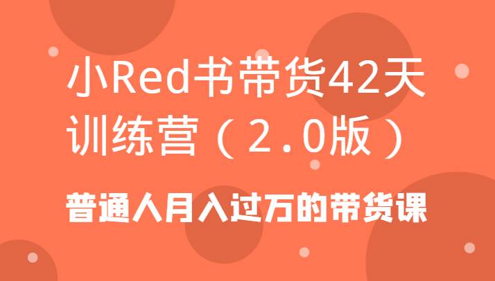 小Red书带货42天训练营（2.0版）普通人月入过万的带货课-三石资源库