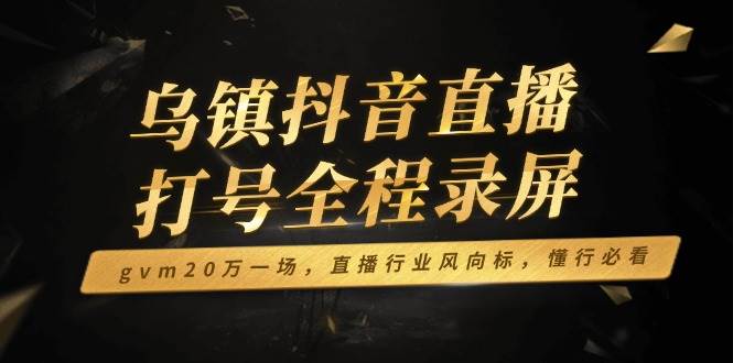（14014期）乌镇抖音直播打号全程录屏，gvm20万一场，直播行业风向标，懂行必看-三石资源库