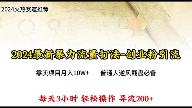 （10151期）2024年最新暴力流量打法，每日导入300+，靠卖项目月入10W+-三石资源库