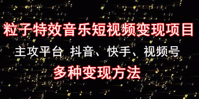 《粒子特效音乐短视频变现项目》主攻平台 抖音、快手、视频号 多种变现方法-三石资源库
