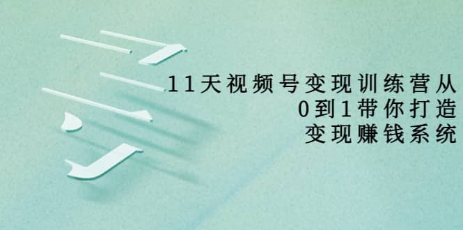 好望角·11天视频号变现训练营，从0到1打造变现赚钱系统（价值398）-三石资源库