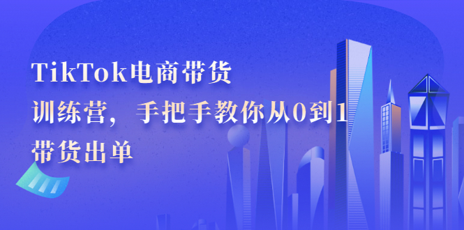 TikTok电商带货训练营，手把手教你从0到1带货出单-三石资源库
